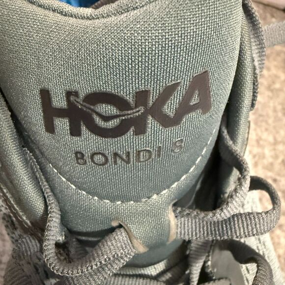 Hoka Bondi 8 Shoes Mens 13 Medium D Blue Yellow Sneakers 1123202 GBMS Cushion - Picture 7 of 8